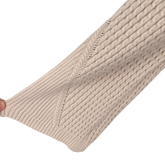 T Tahari Open Front Cardigan Sweater With Wide Sleeves Beige Size Small - Picture 8 of 12